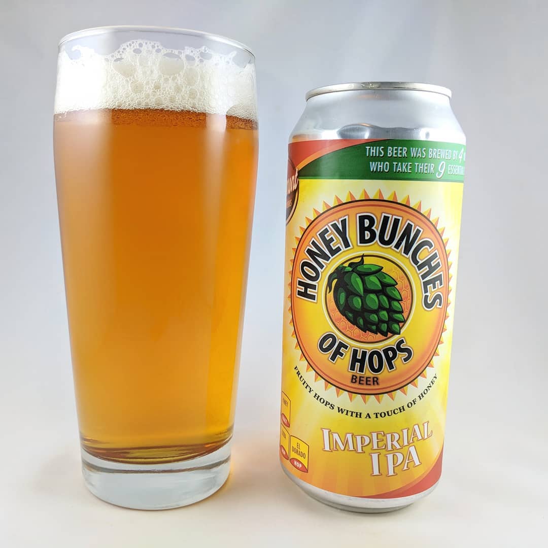 Beer: Honey Bunches of Hops
Style: DIPA
ABV: 8%
IBU: –
Hops: Azacca, Simcoe, and Mandarina
———————————–
Brewery: Altamont Beer Works – Livermore, CA
Brewery IG: @altamontbeerworks
———————————–
Rating: 4.25/5
Notes: This was a tasty double. The homey in it was great to balance out the higher abv and booziness. Drinkable and very enjoyable.
Can art: Super cool design in line with this cereal series. Nice job.
Drinkagae: 18 days from can date
———————————–