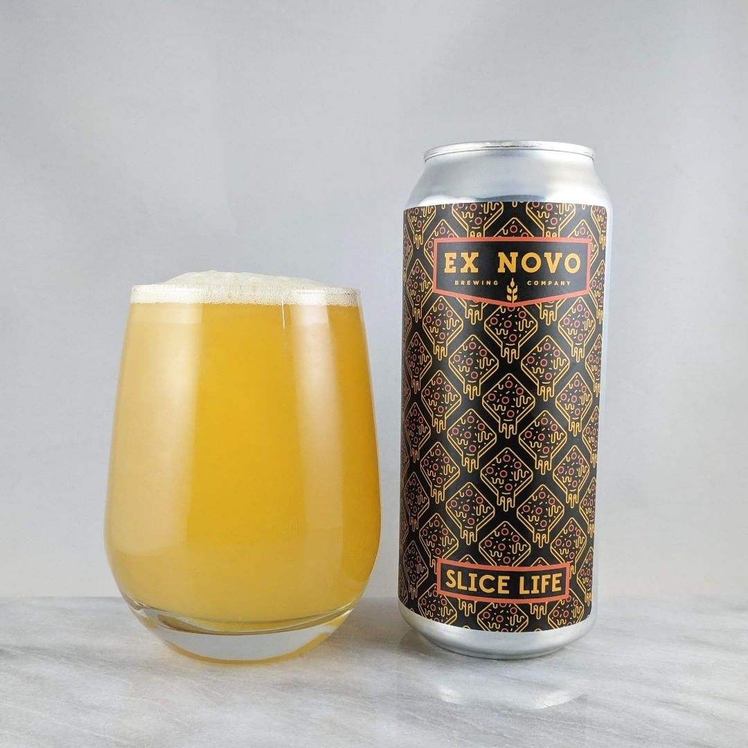 Beer: Slice Life
Style: IPA
ABV: 6.8%
IBU: –
Hops: ?
———————————–
Brewery: Ex Novo Brewing – Portland, OR
Brewery IG: @exnovobrew
———————————–
Rating: 4/5
Notes: Not bad at all.  Another solid brew from Ex Novo.  Some orange and pineapple flavors in there which taste proportional to the hops.  Not bitter and straightforward hazy.
Can art: Gotta love pizza.
Drinkage: 20 days after date on can.
———————————–