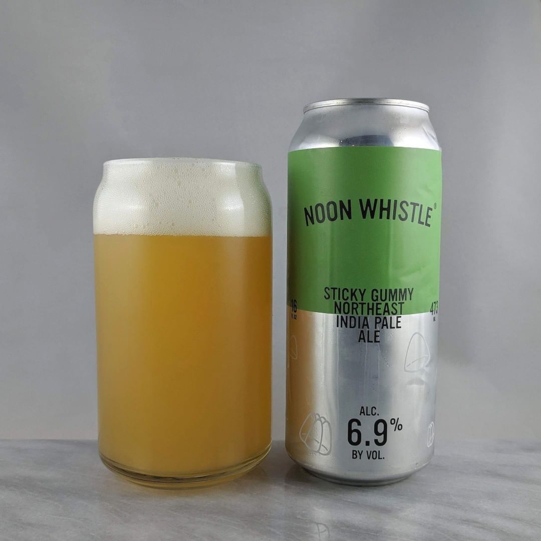 Beer: Sticky Gummy
Style: IPA
ABV: 6.9%
IBU: –
Hops: Galaxy, Mosaic, and Exp. Hop 06297
———————————–
Brewery: Noon Whistle Brewing – Lombard, IL
Brewery IG: @noonwhistlebrewingco
———————————–
Rating: 4/5
Notes: Not too shabby. It’s nothing special but it’s enjoyable. Some nice flavors in there but some funky kind of bitterness on the tail end of things.
Can art: Nothing special. I guess it’s clean.
Drinakge: 25 days after date on can.
———————————–