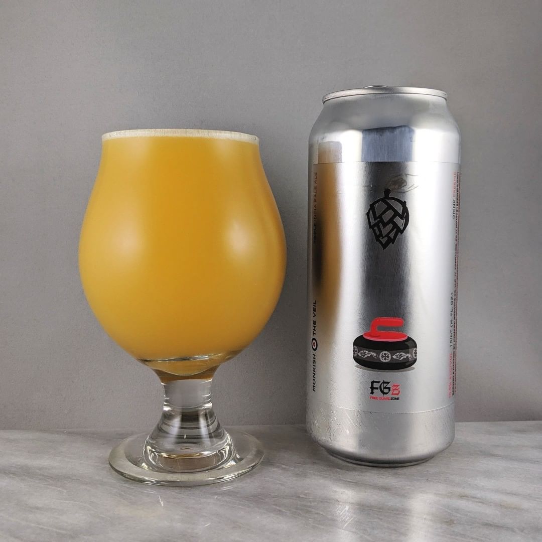 ????: FGZ (Free Goal Zone)
?????: TIPA
???: 10.5%
???: –
????: Motueka, Citra, and El Dorado
———————————–
???????: Monkish Brewing Company – Torrance, CA and The Veil Brewing Co – Richmond, VA
??????? ??: @monkishbrewing and @TheVeilBrewing
———————————–
??????: 3.25/?
?????: It’s tough to take pictures of such reflective cans… This one just wasn’t for me. There’s some hoppy after taste which just doesn’t jive with me. It’s almost a spicy hop burn. Maybe it needed some more time to age. 
??? ???: Always like a curling reference. Cool design and art. 
????????: 11 days after date on can