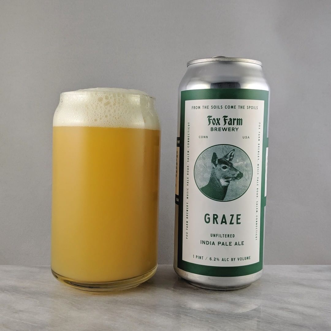 ????: Graze
?????: IPA
???: 6.2%
???: –
????: ?
———————————–
???????: Fox Farm Brewing – Salem, CT
??????? ??: @foxfarmbeer
———————————–
??????: 4.25/5
?????: Mmm that’s tasty. It has a good fluffy and almost earthy taste that’s unique. Very tasty. Not bitter and not sweet. 
??? ???: Classic Fix Famr throw back design. I like it. 
????????: 8 days after date on can. ———————————–