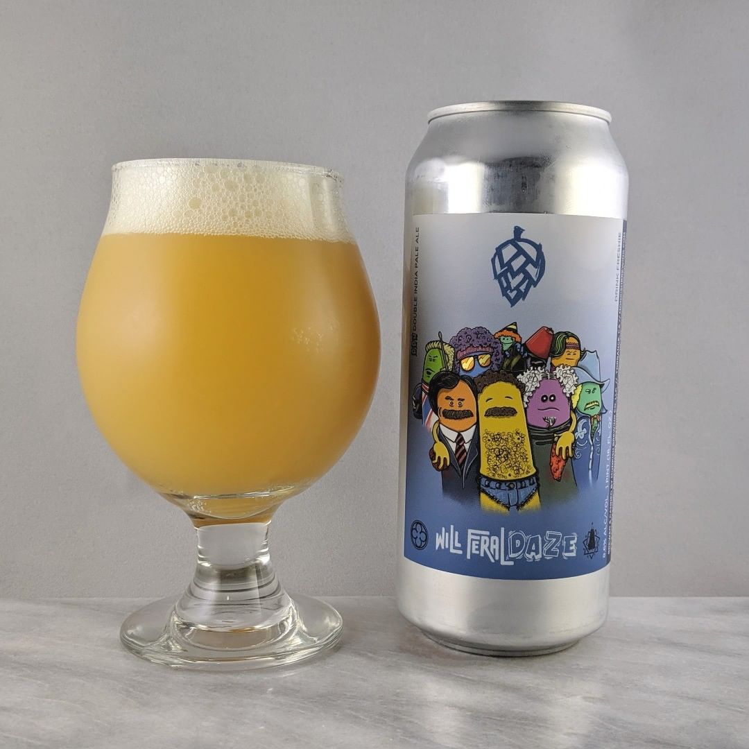 ????: Will Feral Daze
?????: DIPA
???: 8.6%
???: –
????: Citra, Simcoe, and Riwaka
———————————–
???????: Monkish Brewing Company – Torrance, CA
??????? ??: @monkishbrewing
———————————–
??????: 4.25/?
?????: A solid hazy from Monkish. Lots of favor and some hoppiness. Not sweet. Awesome. 
??? ???: Great. Love Will Ferrell and liking the cool artwork of his past characters. 
????????: 6 days after date on can