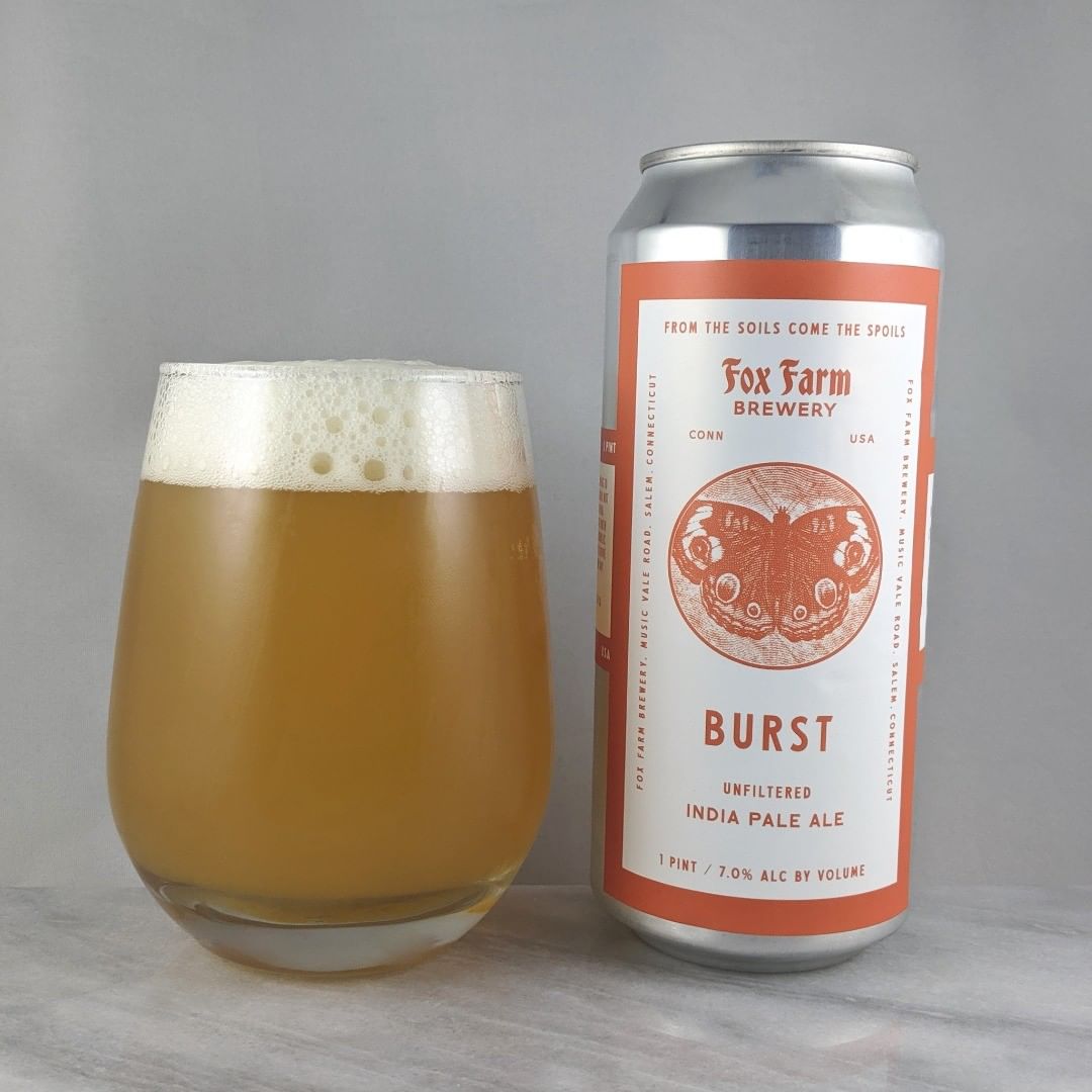 ????: Burst
?????: IPA
???: 7%
???: –
????: ?
———————————–
???????: Fox Farm Brewing – Salem, CT
??????? ??: @foxfarmbeer
———————————–
??????: 4.5/5
?????: This is really good. Almost a 4.75 even. Tasty flavors and very crushable. Super smooth taste and feel. No hop burn or bitterness and not sweet. Great job @foxfarmbeer. 
??? ???: Cool butterfly on the standard Fox Farm can label. 
????????: 18 days after date on can.