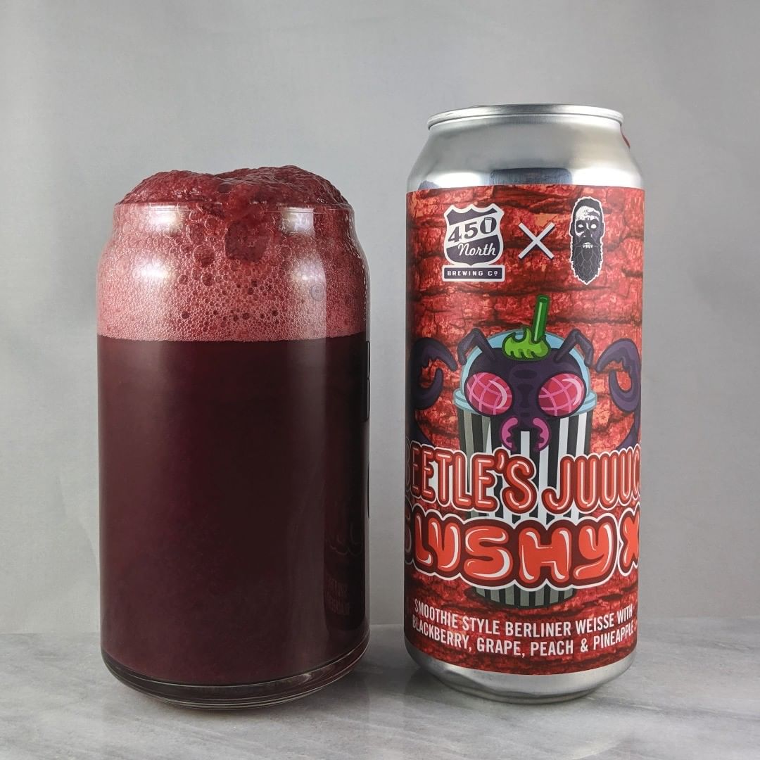 ????: Slushy XL Beetle’s Juuuce
?????: Sour
???: 8%
???: –
????: –
———————————–
???????: 450 North Brewing – Columbus, IN
??????? ??: @450northbrewing and @beerzombies
———————————–
??????: 4.5/?
?????: I’m all about this slushy. This fruit mix is great with the blackberry being the most prominent taste. 
??? ???: Awesome Halloween design. Great to see collabs with Beer Zombies. 
????????: No date on can.