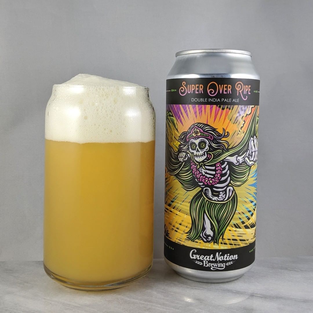 ????: Super Over Ripe
?????: DIPA
???: 9%
???: –
????: ?
———————————–
???????: Great Notion Brewing – Portland, OR
??????? ??: @greatnotionpdx
———————————–
??????: 4.5/?
?????: This is solid. Tons of fruit flavor. Papaya and cantaloupe are the most prominent. It’s very smooth and crushable. No hoppiness or bitterness. Somewhat sweet with all the fruit flavor. 
??? ???: Another stellar design from @timberps 
????????: 9 days after date on can.