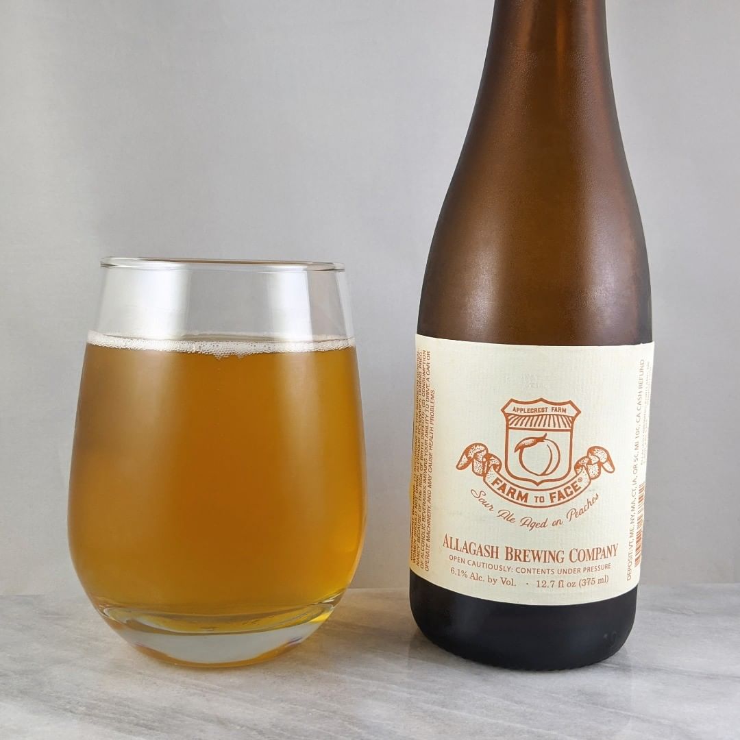 ????: Farm to Face (2019)
?????: Wild Ale
???: 6.3%
???: –
????: –
———————————–
???????: Allagash Brewing Company – Portland, ME
??????? ??: @allagashbrewing
———————————–
??????: 4.5/?
?????: Great! Funky and peachy. The peach is right there and very nice. Very tart and sour. Little sweet and no bitterness. Very tasty! 
?????? ???: Nice and classy feel with the crest like art. 
????????: Bottled end of June 2018. Drank mid Nov 2019.