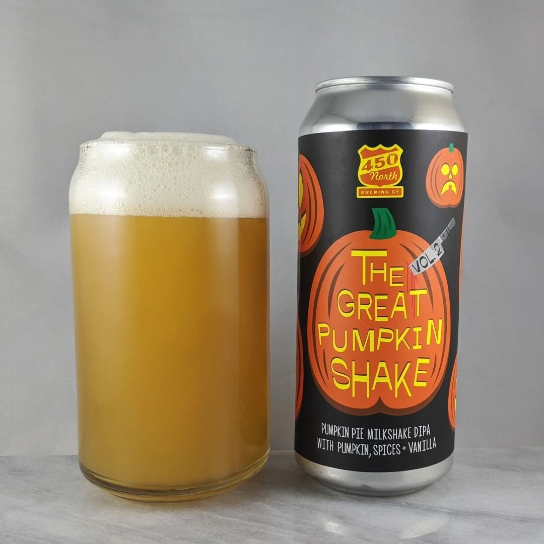 ????: The Great Pumpkin Shake
?????: IPA
???: 6.4%
???: –
????: –
———————————–
???????: 450 North Brewing – Columbus, IN
??????? ??: @450northbrewing
———————————–
??????: 3/?
?????: It’s like a liquid pumpkin pie. I assume that’s what it’s going for and I gave it a try but just not my type of beer. Lots of vanilla, spice and pumpkin flavor. Sweet and no hops. 
??? ???: Like the carved pumpkins. 
????????: No date on can.
